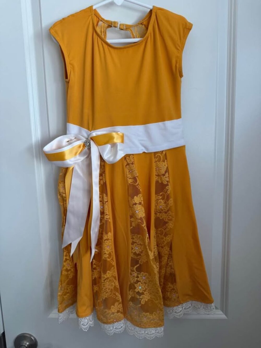 Girls yellow dress ballet costume halloween child medium lyrical